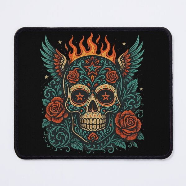 Item preview, Festive Starred Winged Skull designed and sold by LaNadaYFundante.