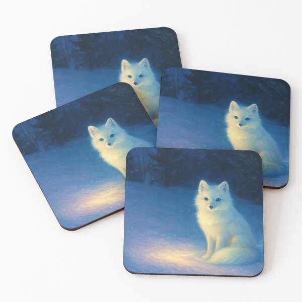 Item preview, Glowing Snow Fox Art designed and sold by HoneyBreezeCo.