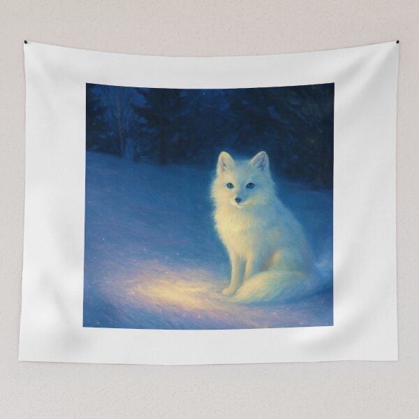 Item preview, Glowing Snow Fox Art designed and sold by HoneyBreezeCo.