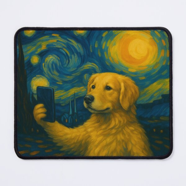 Item preview, Starry Night Van Gogh Golden Retriever Dog Selfie designed and sold by NosandEdgy.