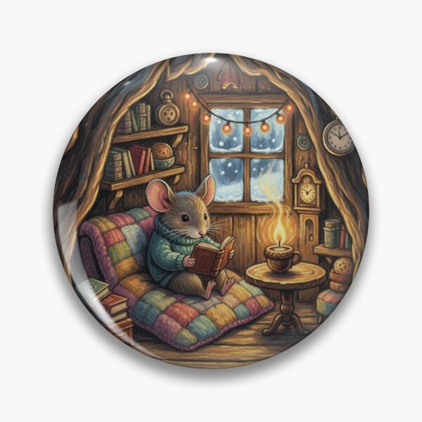 Item preview, cozy mouse in a tree nook designed and sold by The Cozy Cauldron.