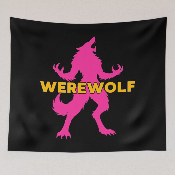 Item preview, Werewolf Wolfman Silhouette Pink and Yellow designed and sold by UNK-Fatigues.