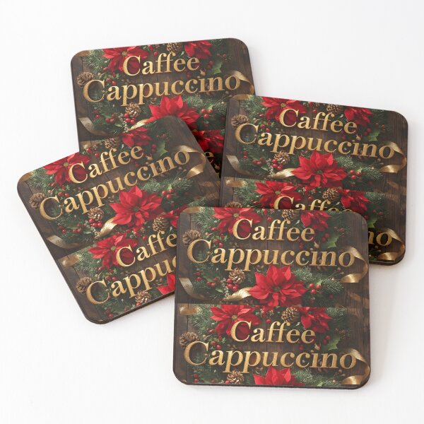 Item preview, Golden Cappuccino Coffee Christmas Wreath - Festive Holiday Cafe Decor Art designed and sold by VibranPalette.