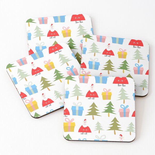Item preview, Colorful Santa Claus and Christmas Trees with Gift Boxes - Fun Holiday Mug designed and sold by FestivityFinds.
