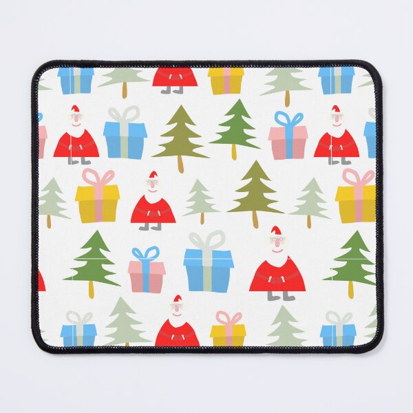 Item preview, Colorful Santa Claus and Christmas Trees with Gift Boxes - Fun Holiday Mug designed and sold by FestivityFinds.