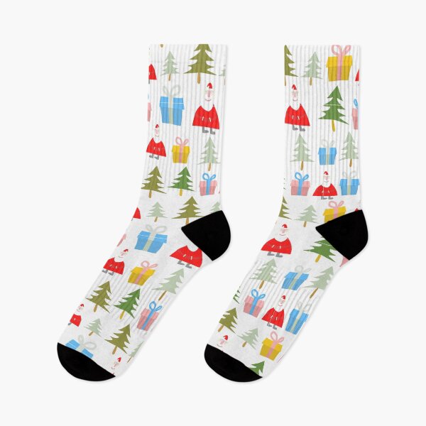 Item preview, Colorful Santa Claus and Christmas Trees with Gift Boxes - Fun Holiday Mug designed and sold by FestivityFinds.