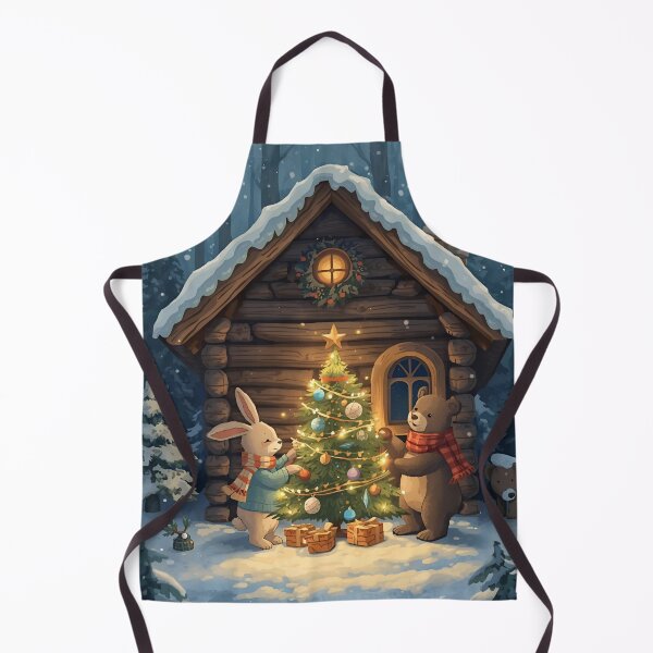 Item preview, Cozy Christmas: Rabbit and Bear Decorating Together designed and sold by WildlifeWhimsy.