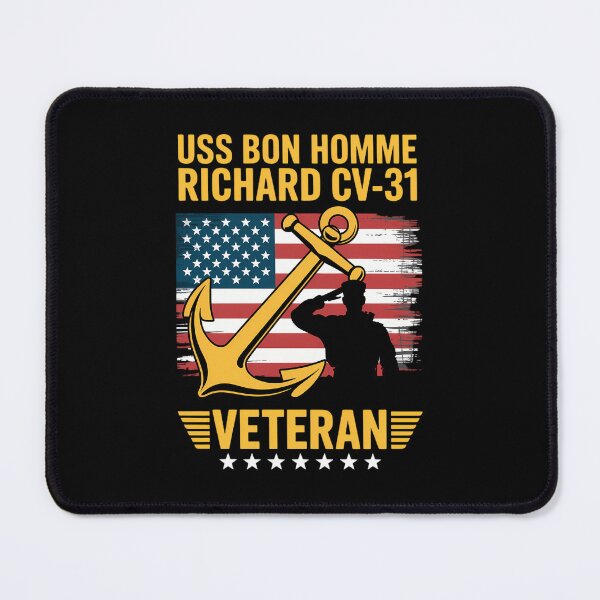 Item preview, USS Bon Homme Richard CV-31 Aircraft Carrier Veteran Flag designed and sold by PunkNation-Arts.