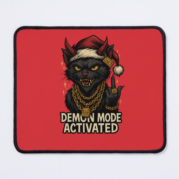 Item preview, Demon Mode Activated – Evil Christmas Cat designed and sold by Thaivi Design.