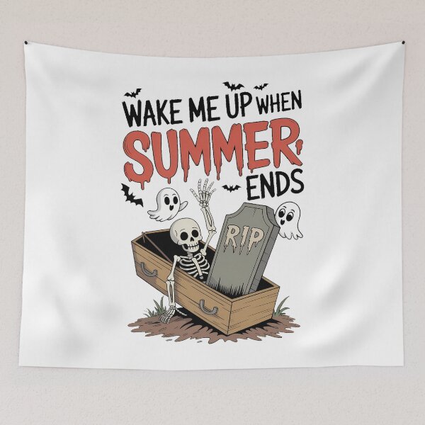 Item preview, Despiértame cuando termine el verano Vibraciones de Halloween designed and sold by PunkNation-Arts.