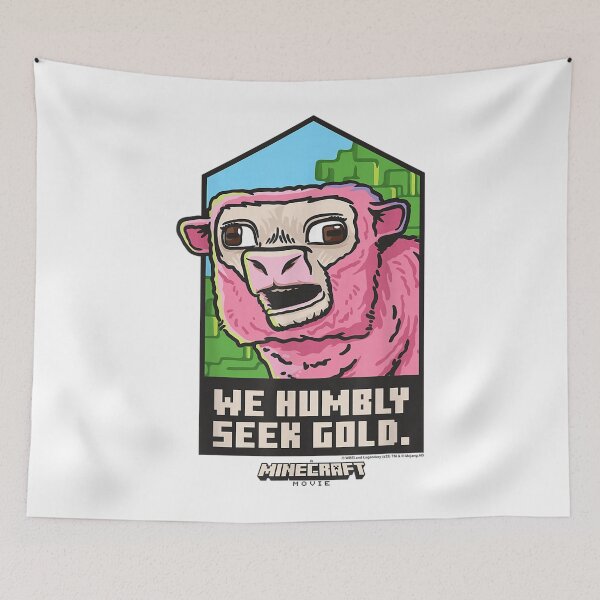 Item preview, Minecraft Pink Sheep – We Humbly Seek Gold Funny Pixel Art designed and sold by Rachel Francis6.
