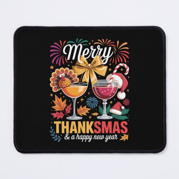 Item preview, Merry Thanksmas & A Happy New Year Firework Wine Glass Party designed and sold by ValerieRodrigue.
