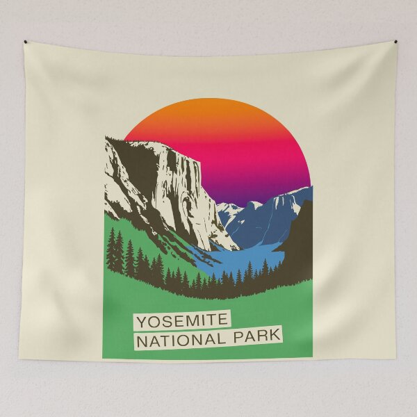 Item preview, Yosemite National Park Poster – Retro California Landscape Art Print Featuring Half Dome & El Capitan designed and sold by paulo silveira.