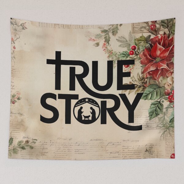 Item preview, True Story Nativity Scene John 3:16 Christian Christmas Design designed and sold by Luvjesus2.