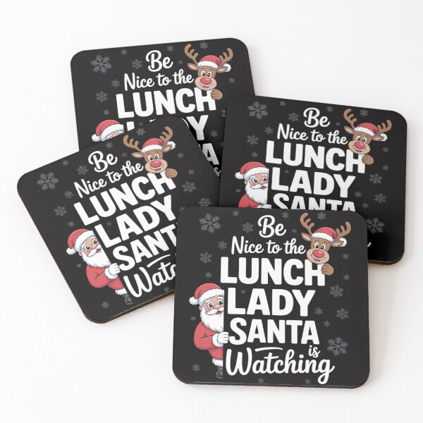 Item preview, Be Nice To The Lunch Lady Santa Is Watching Xmas designed and sold by Viepenny.
