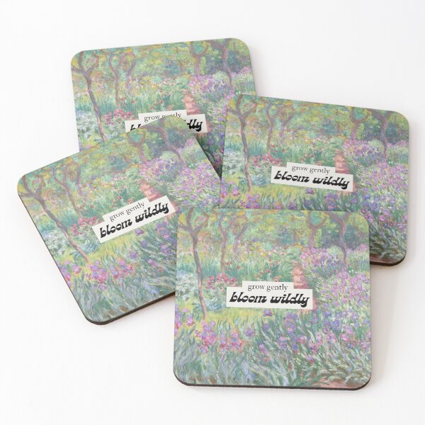 Item preview, Inspirational Floral Quote Art Inspired by Monet - Grow Gently Bloom Wildly | Motivational Garden Painting designed and sold by StarloreDesigns.