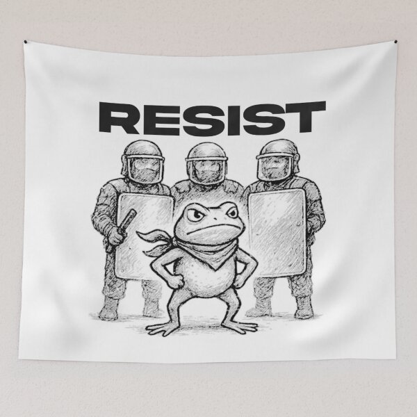 Item preview, Portland resistance frog protest designed and sold by loveiscosmic.