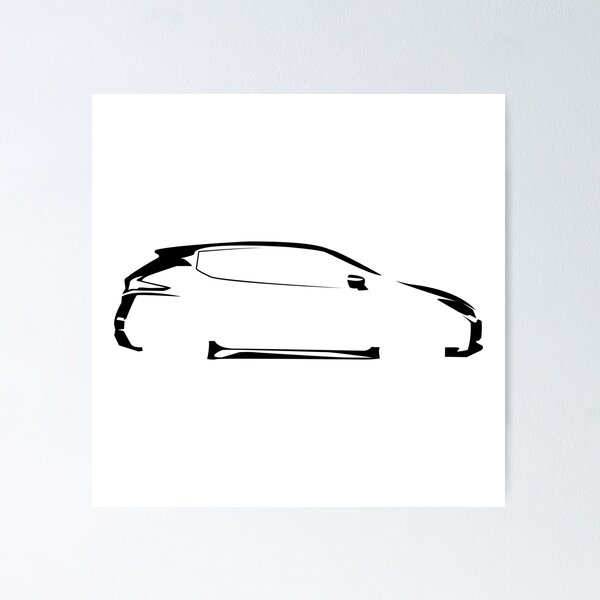 Item preview, Leaf ZE1 e+ Tekna (2020) Minimalist Car Silhouette (Black) designed and sold by FearnCreative.
