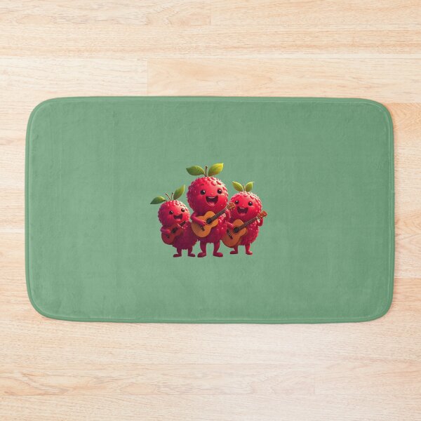 Item preview, Kawaii Raspberry Trio Happy Berries Playing Guitar Cute Fruit Music designed and sold by AOG-DESIGNS.