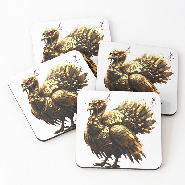 Item preview, Abstract Golden Zombie Turkey | Modern Thanksgiving Horror Art designed and sold by VibranPalette.