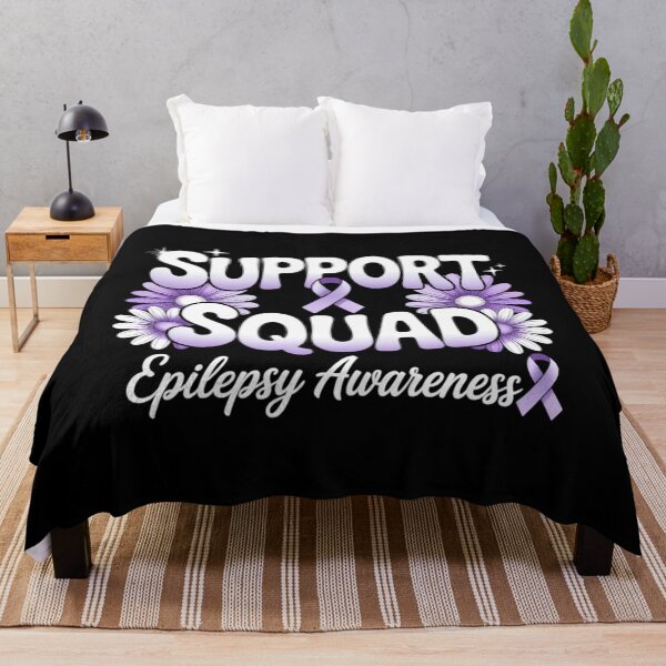 Item preview, Groovy Support Squad Epilepsy Awareness Purple Ribbon designed and sold by HellD3vil-Art.