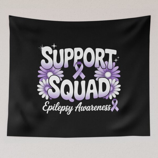Item preview, Groovy Support Squad Epilepsy Awareness Purple Ribbon designed and sold by HellD3vil-Art.