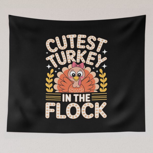 Item preview, Cutest Turkey In The Flock Thanksgiving Girls designed and sold by estellaken.