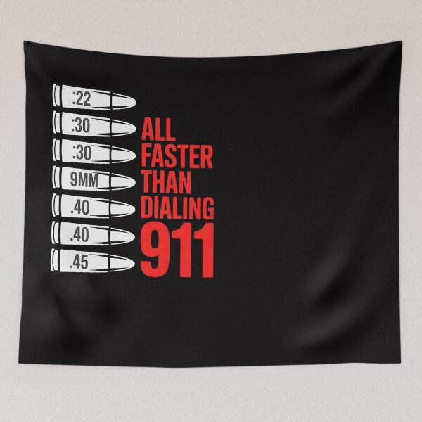 Item preview, All Faster Than Dialing 911 American Flag Bullet Gun Lovers designed and sold by Silicula.