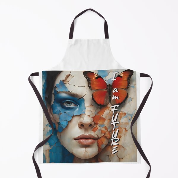 Item preview, I Am Future – Surreal Blue and Orange Woman Portrait with Butterfly designed and sold by Boski22.