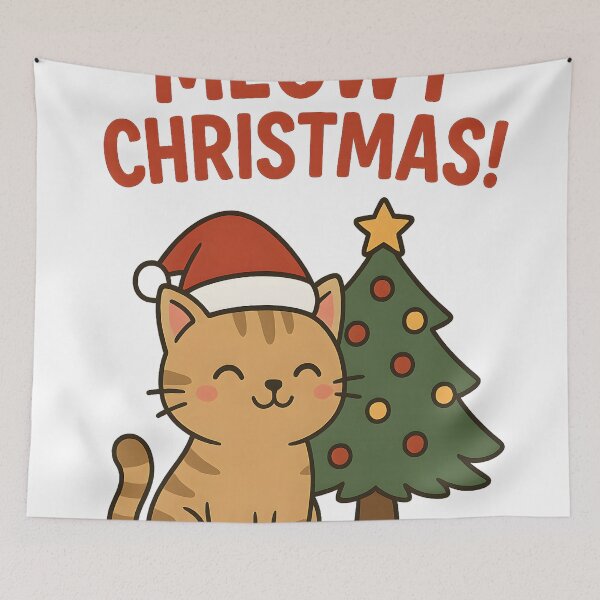 Item preview, Funny Meowy Christmas Santa Cat Cute Holiday designed and sold by VISIONSTURME.