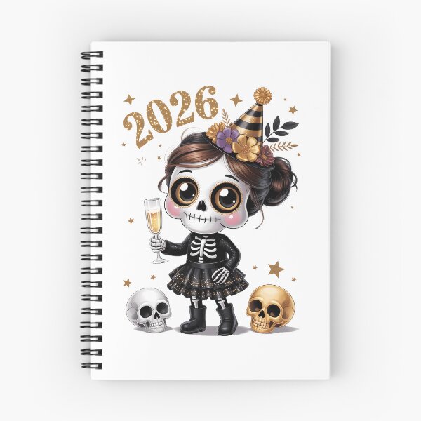 Item preview, Cute Skeleton Girl 2026 New Year's 2026 Floral Skeleton New Years designed and sold by HellD3vil-Art.
