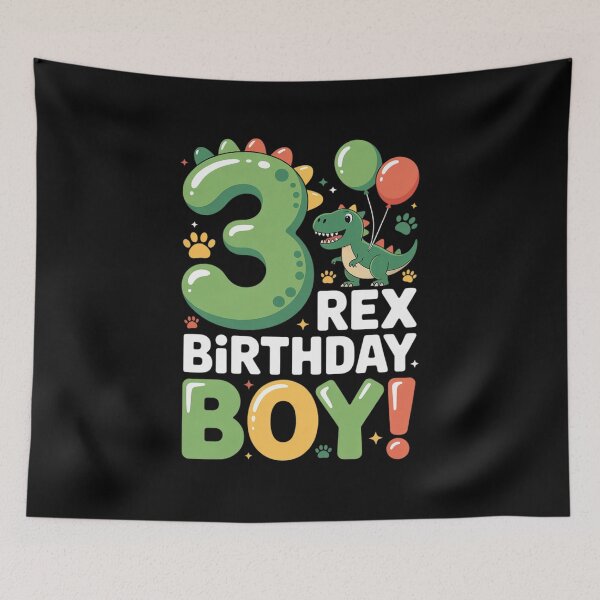 Item preview, Three Rex Birthday Boy 3rd Birthday Dinosaur Third Year Old designed and sold by DrewLeuschke.