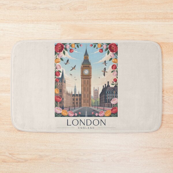 Item preview, London Art Print with Tulips and Birds – Vibrant UK Landmark Illustration designed and sold by Witsprings.