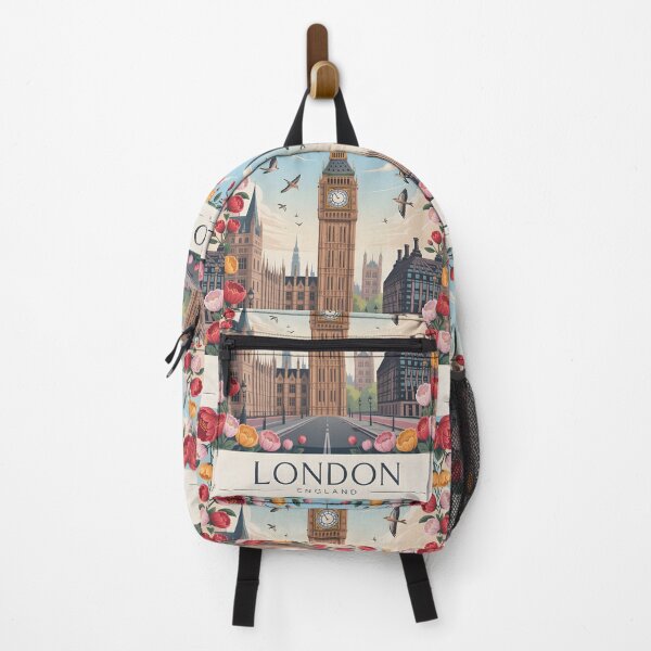 Item preview, London Art Print with Tulips and Birds – Vibrant UK Landmark Illustration designed and sold by Witsprings.