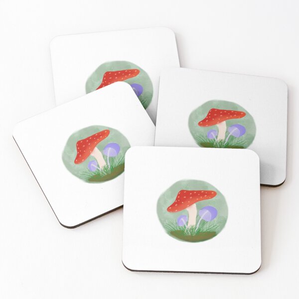 Item preview, Red and Purple Mushrooms designed and sold by EclecticCloset.