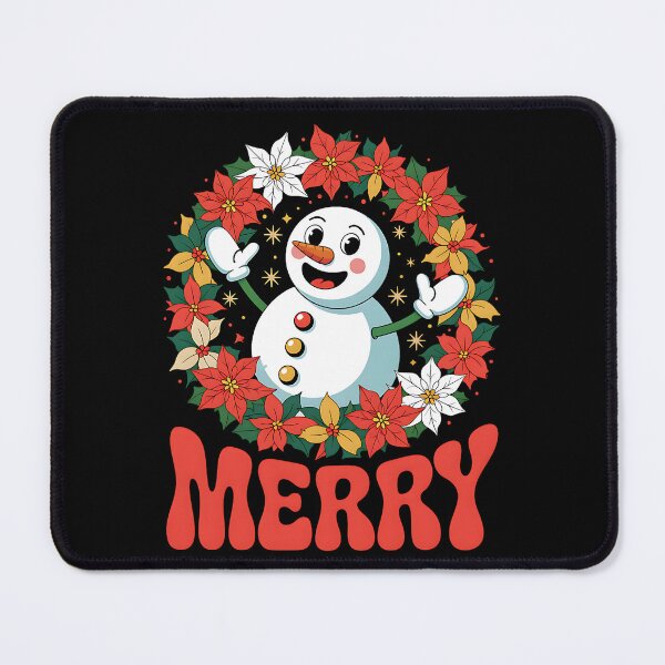 Item preview, Merry Snowman – Happy Poinsettia Christmas Wreath designed and sold by Taans-Creation.