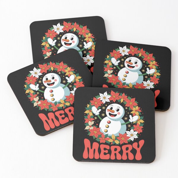 Item preview, Merry Snowman – Happy Poinsettia Christmas Wreath designed and sold by Taans-Creation.