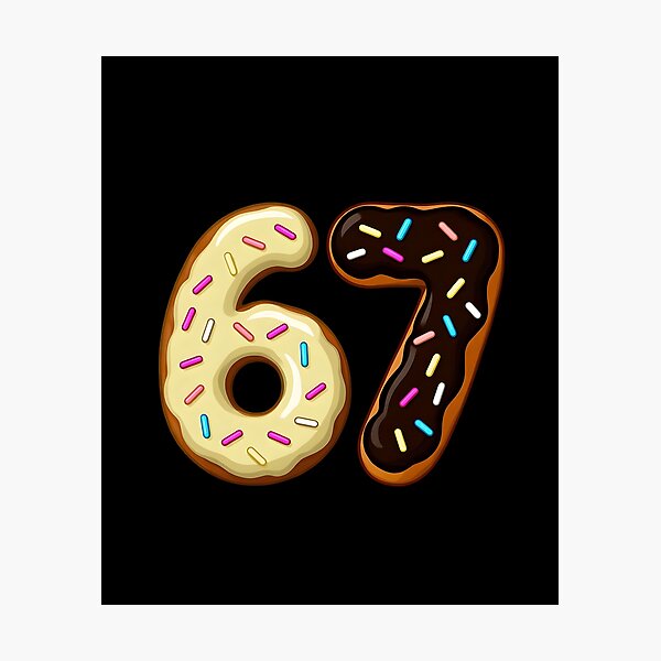 Item preview, Funny Six Seven Chocolate Donut Number 67 Player Fun Meme 67th Birthday designed and sold by MouDantArts.