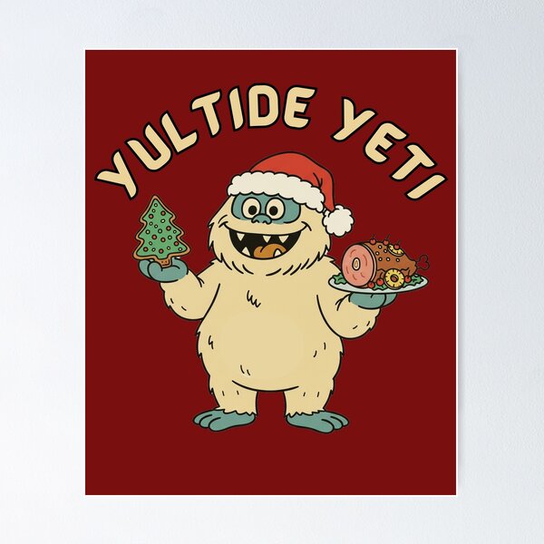 Item preview, Yultide Yeti Funny Christmas Dinner Cartoon designed and sold by creativehive.