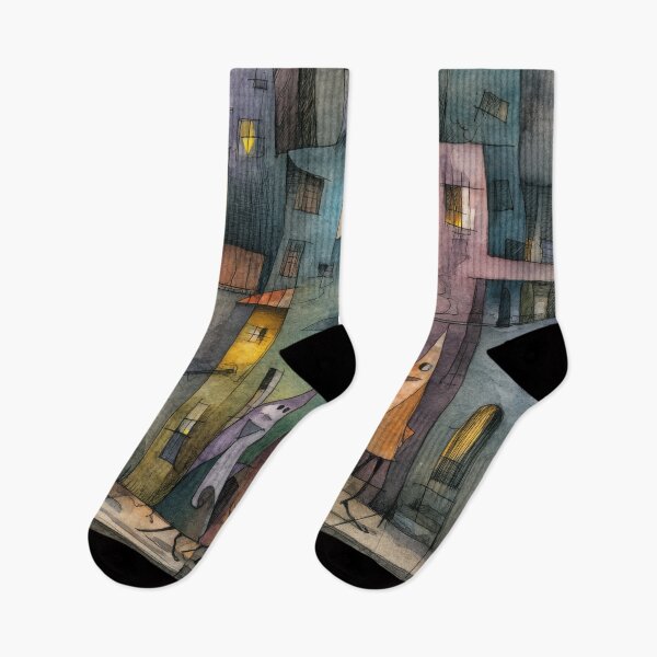 Item preview, Quirky Ghost Parade in Abstract Colorful Town designed and sold by dawnleblanc55.