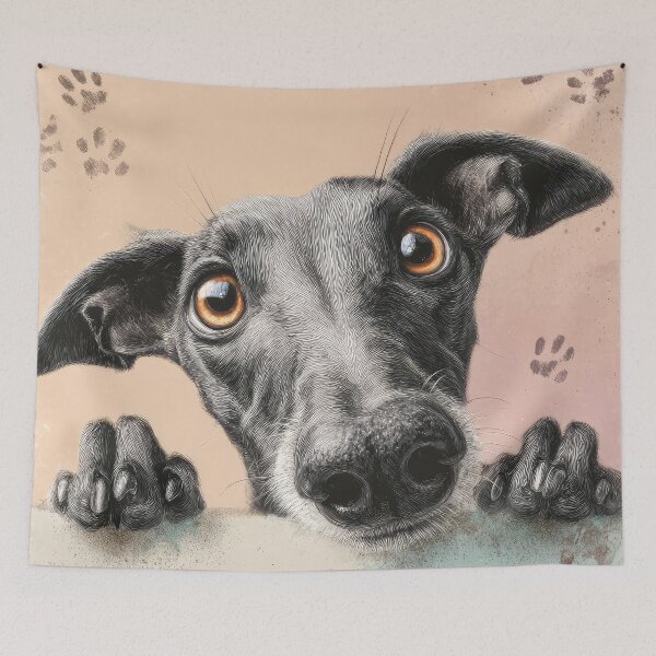 Item preview, Greyhound Peeking over Wall 01 designed and sold by Elisabeth Lucas.