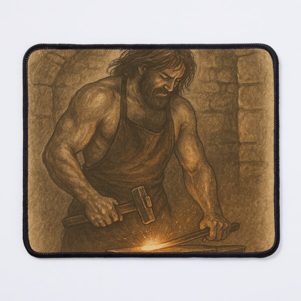 Item preview, The Forge Is My Sanctuary • Medieval Blacksmith Warrior Art designed and sold by fairmaiden7.