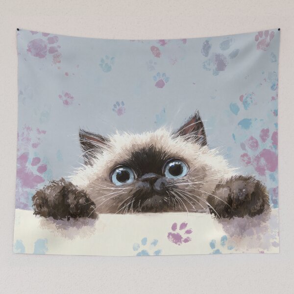 Item preview, Himalayan Cat Peeking over Wall 02 designed and sold by Elisabeth Lucas.