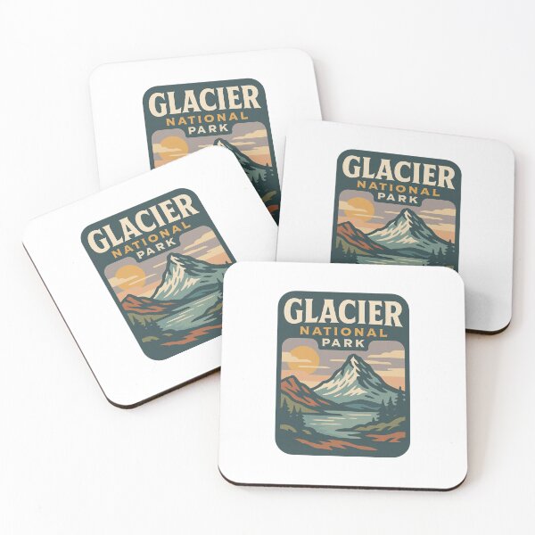 Item preview, Glacier National Park Poster Illustration designed and sold by Vendeloc.