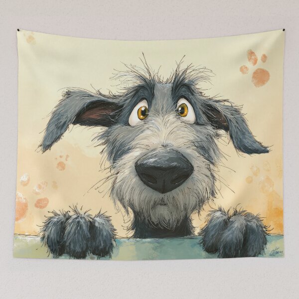 Item preview, Irish Wolfhound Peeking over Wall 02 designed and sold by Elisabeth Lucas.