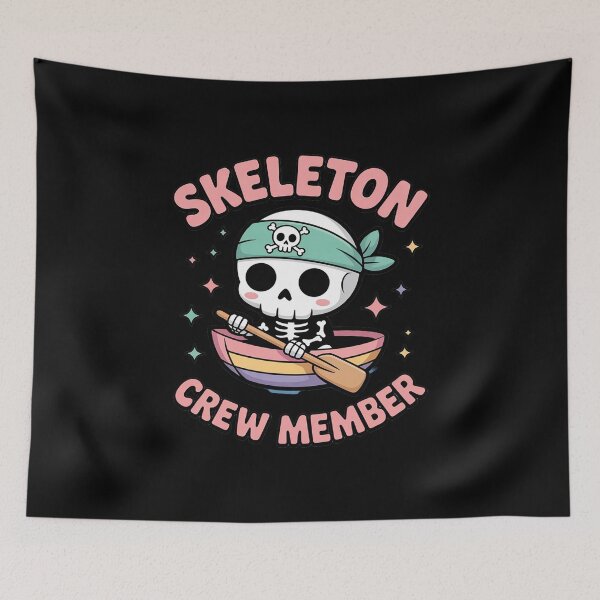 Item preview, Skeleton Crew Member Tiny Pirate Captain Rowing Boat designed and sold by AmparoBoyle.
