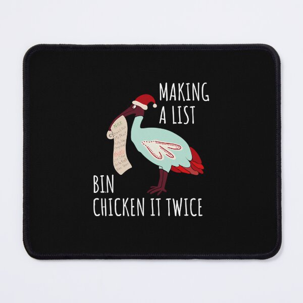 Item preview, christmas bin chicken australian ibis funny black background designed and sold by PatrickJGray.