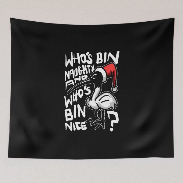 Item preview, Christmas Bin Chicken T Shirt - Australian Bin Chicken Christmas Themed Tee With Quote Who'S Bin Naughty Featuring An Aussie Ibis Bird  designed and sold by PatrickJGray.