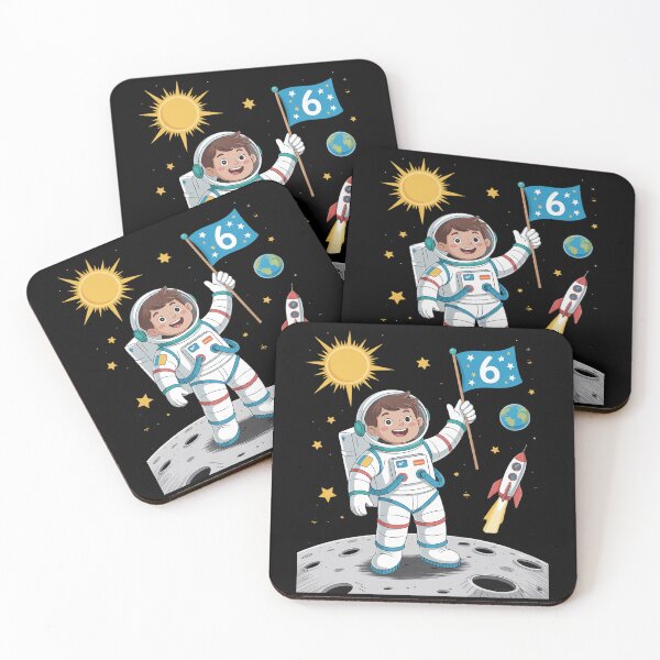 Item preview, Six 6yr 6th Boys Girls Astronaut Space Birthday 6 Years Old designed and sold by DrewLeuschke.