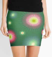 Abstract flowers over dark green graduated background. Spring and summer concept. Mini Skirt